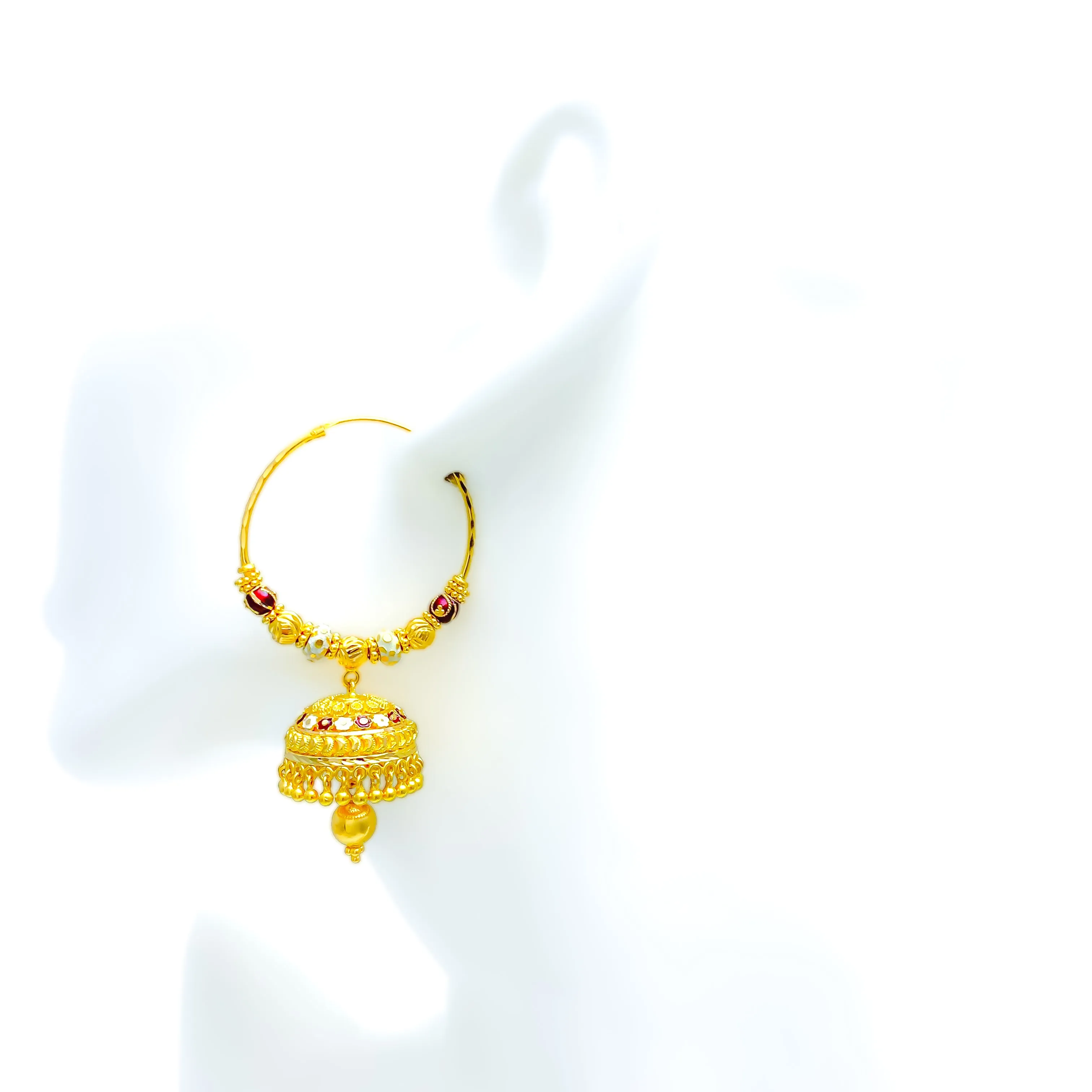Palatial Bright 22K Gold Chandelier Meena Bali Earrings