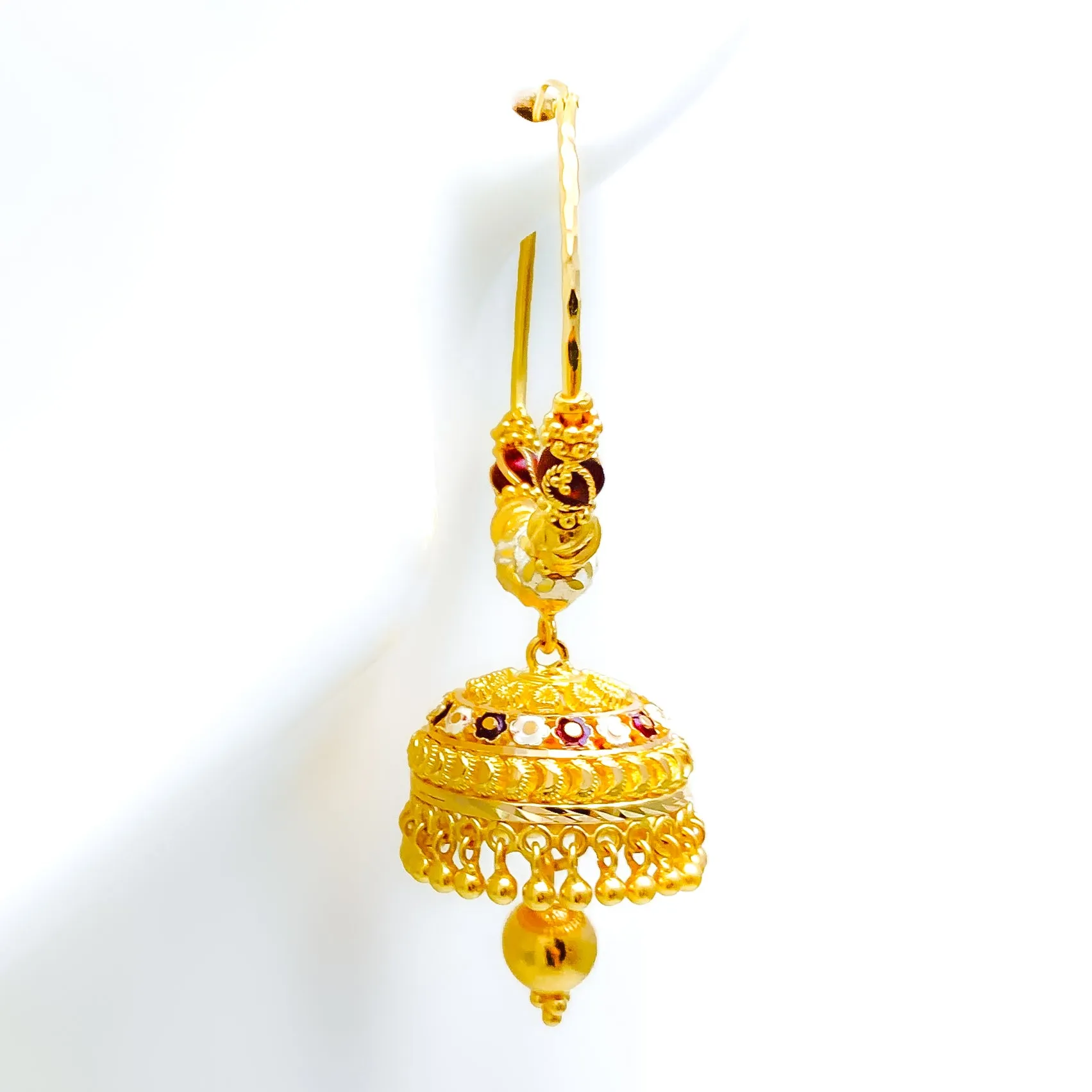 Palatial Bright 22K Gold Chandelier Meena Bali Earrings
