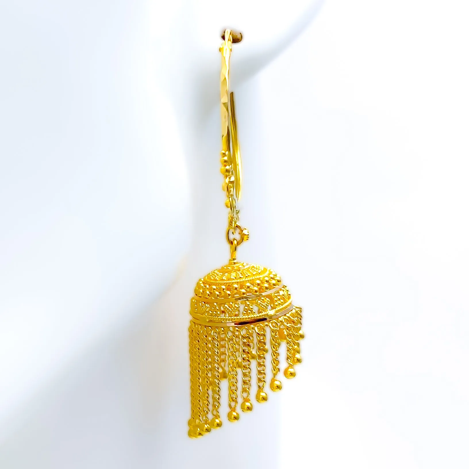 Palatial Dressy 22K Gold Bali Earrings