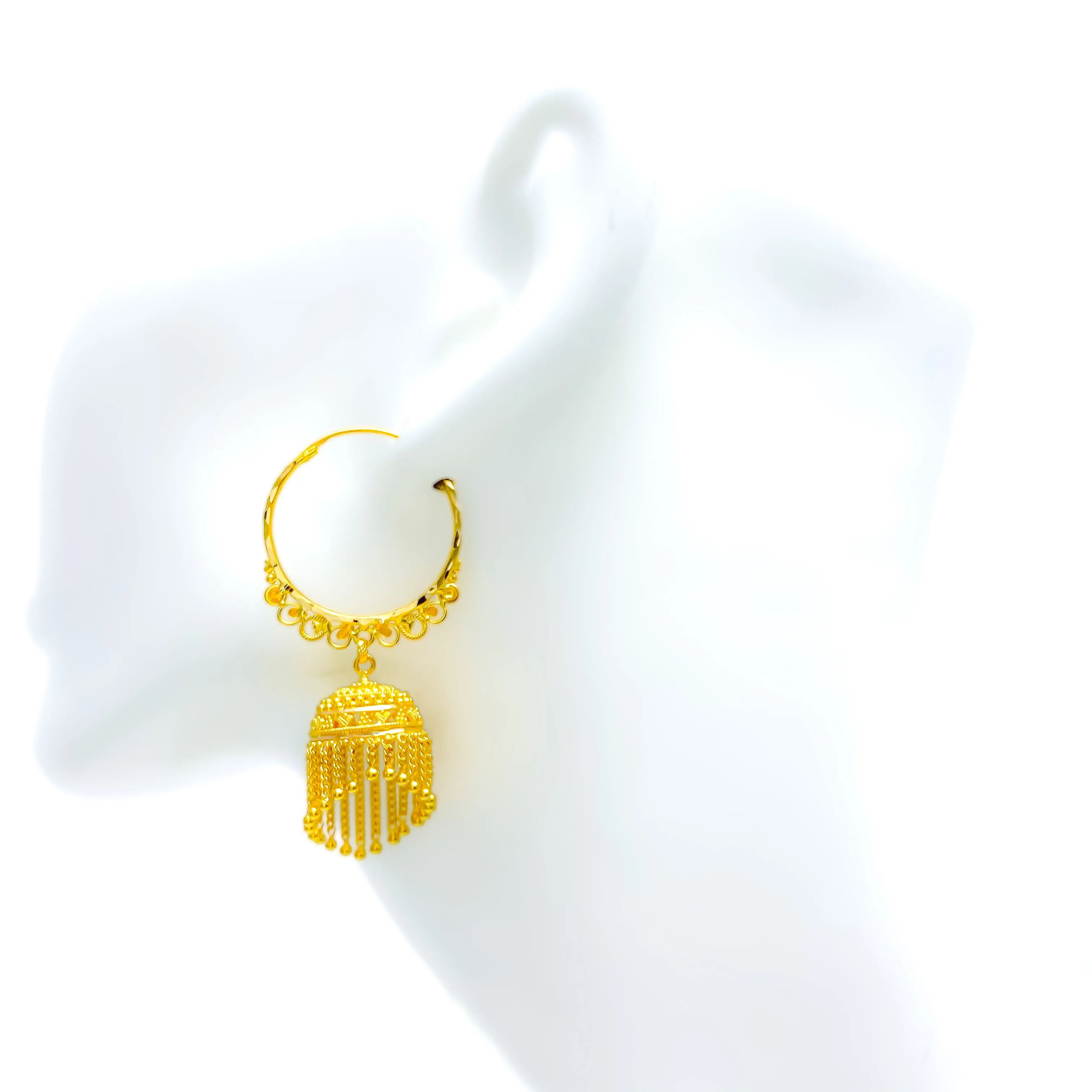 Palatial Dressy 22K Gold Bali Earrings