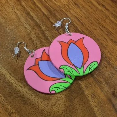Parfleche Floral Earrings ~ 3 Colors