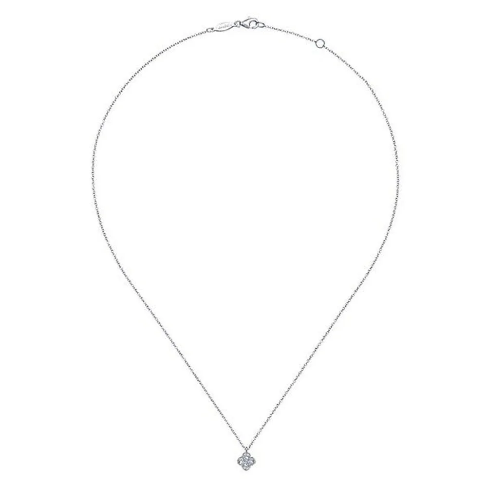 Pave Diamond Quatrefoil Necklace
