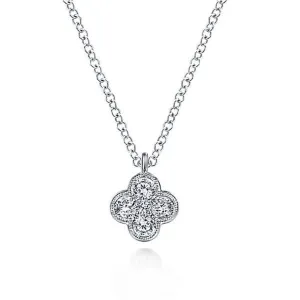 Pave Diamond Quatrefoil Necklace
