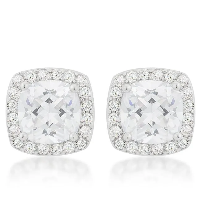 Pave Halo Earrings
