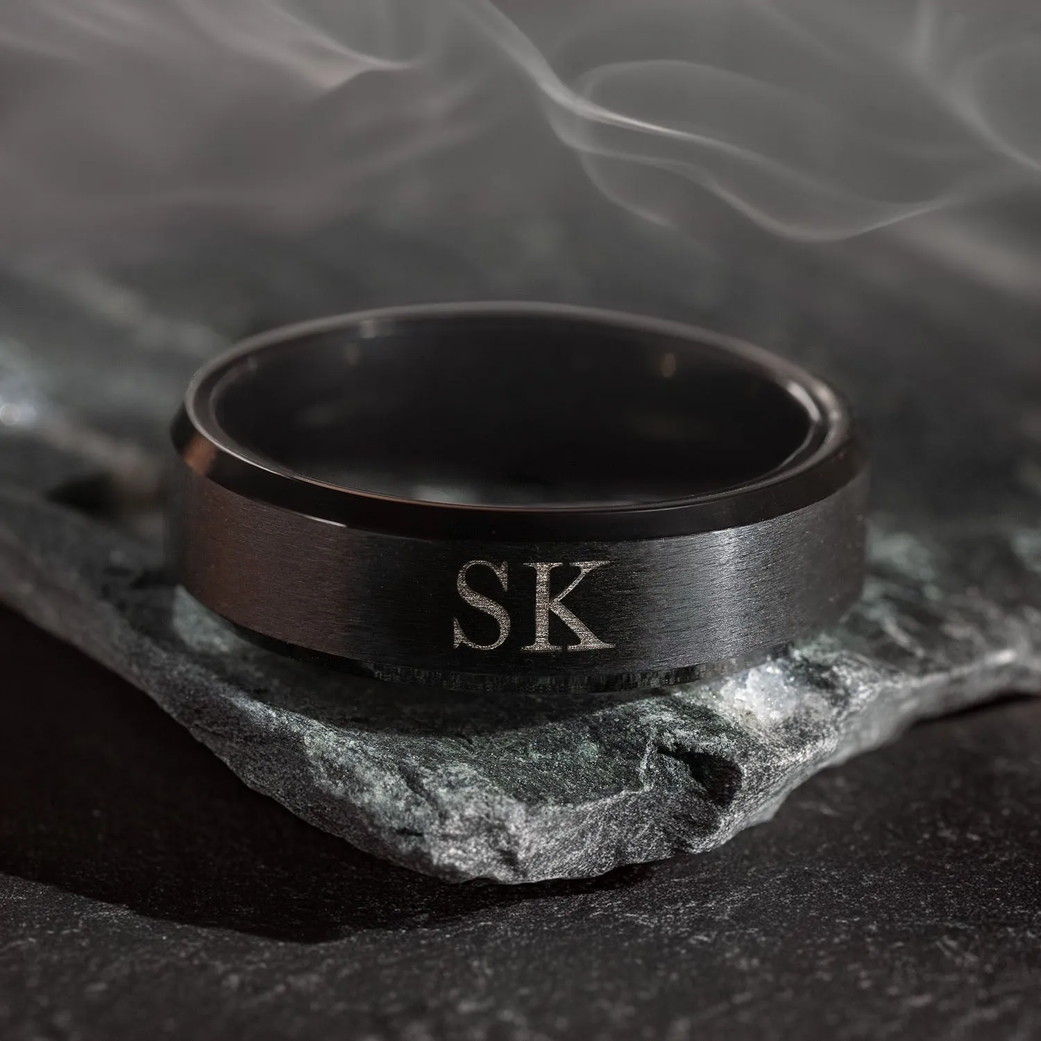 Personalised Beveled Band Ring