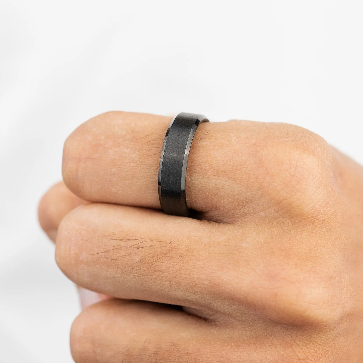 Personalised Beveled Band Ring