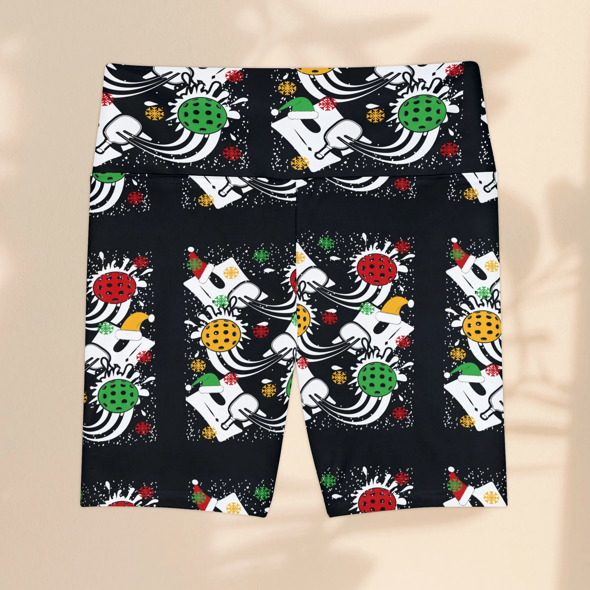 Pickleball Print Women's Workout Shorts - Fun Holiday Print