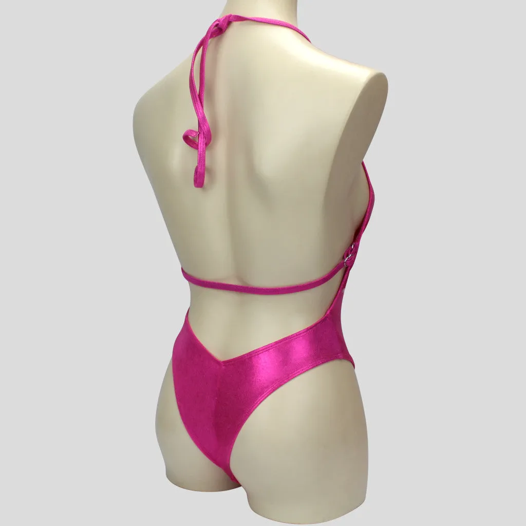Pink Bodybuilding One-Piece Bikini