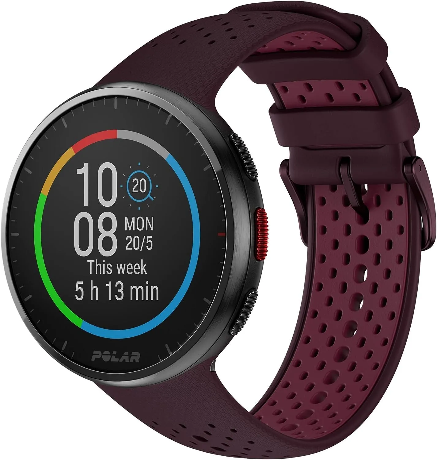Polar Pacer Pro Advanced GPS Running Watch, Maroon-Plum