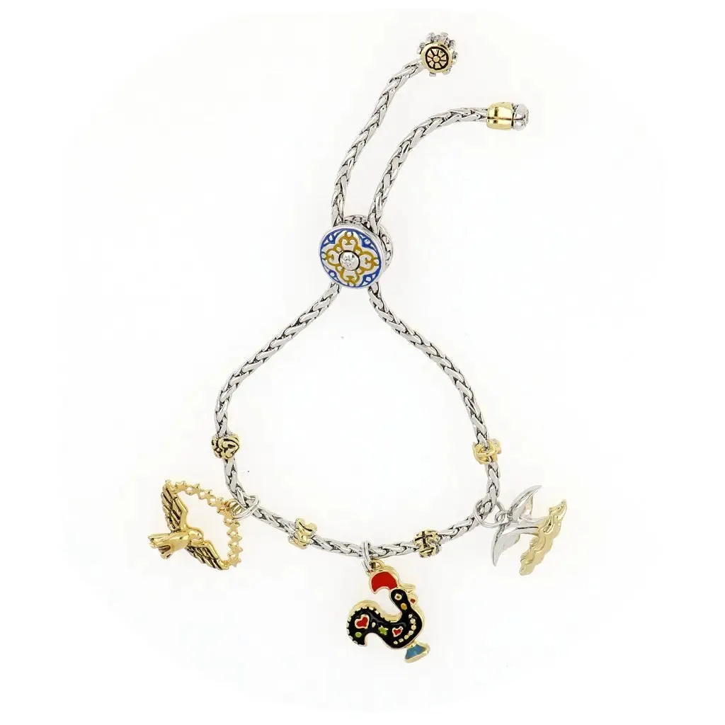 Portuguese Collection - Adjustable Bolo Bracelet with Charms - SET5