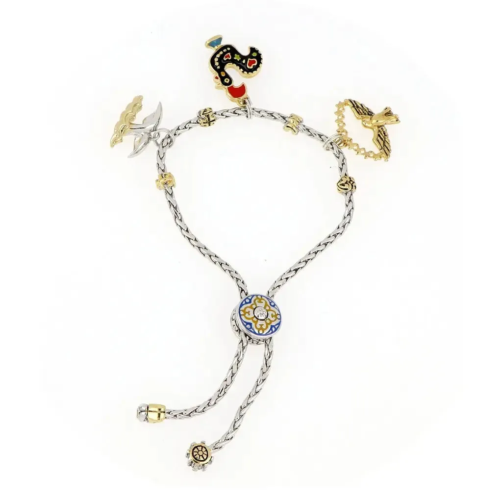 Portuguese Collection - Adjustable Bolo Bracelet with Charms - SET5