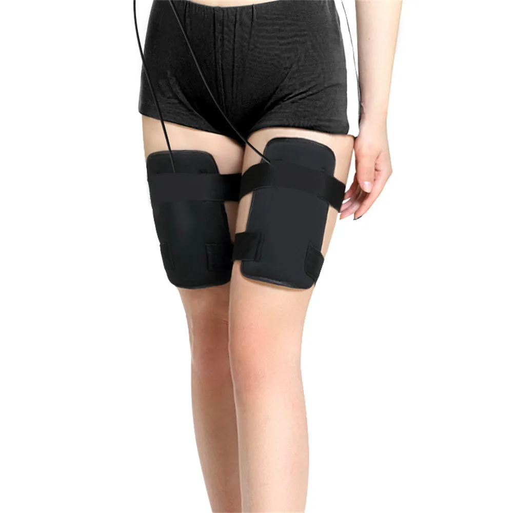 Premium Muscle Trainer Fat Burning Belt - Thigh Stimulator Fitness Massager with Magnetic Therapy, ABS Material, Adjustable Leg Straps, USB Rechargeable, Ideal for Home Workout and Spa Sessions