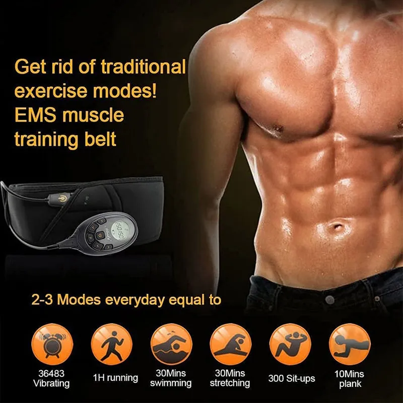 Premium Muscle Trainer Fat Burning Belt - Thigh Stimulator Fitness Massager with Magnetic Therapy, ABS Material, Adjustable Leg Straps, USB Rechargeable, Ideal for Home Workout and Spa Sessions
