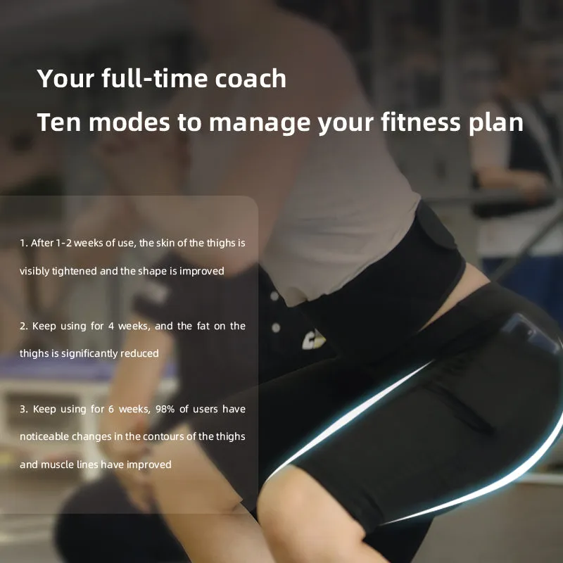 Premium Muscle Trainer Fat Burning Belt - Thigh Stimulator Fitness Massager with Magnetic Therapy, ABS Material, Adjustable Leg Straps, USB Rechargeable, Ideal for Home Workout and Spa Sessions