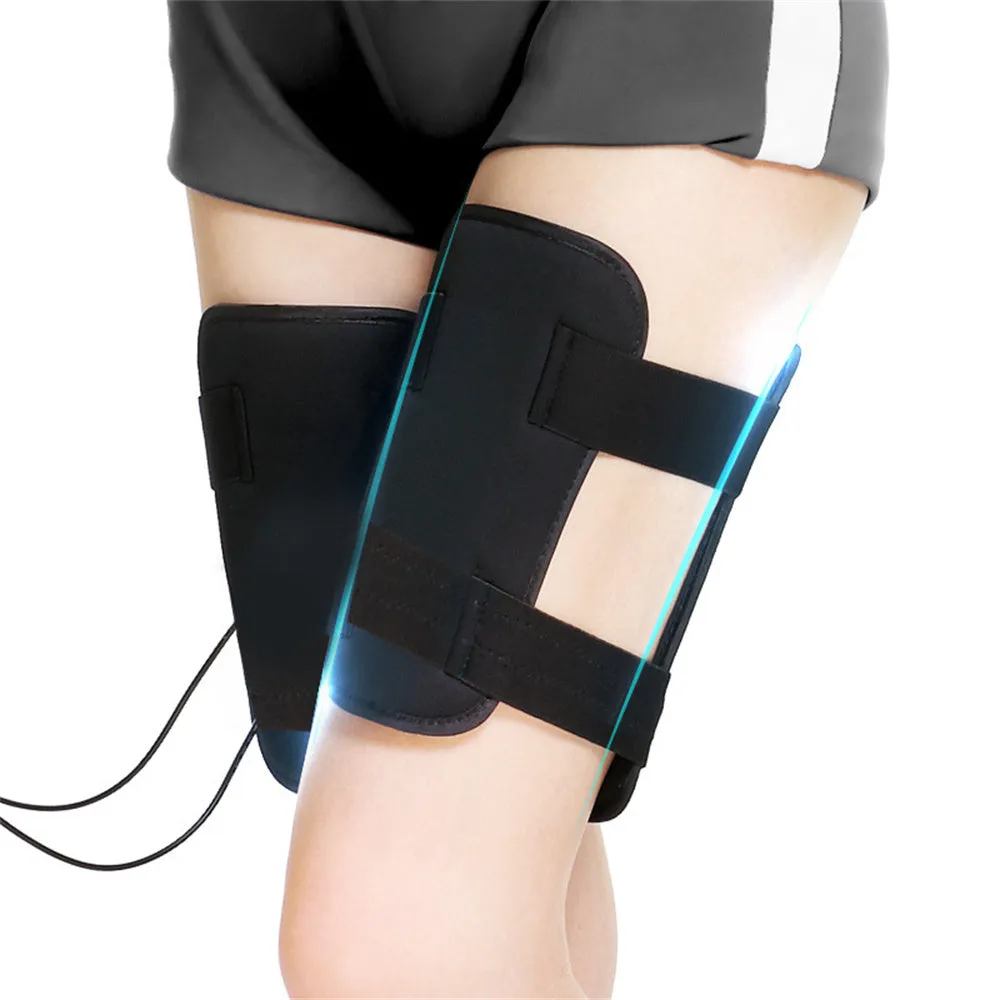 Premium Muscle Trainer Fat Burning Belt - Thigh Stimulator Fitness Massager with Magnetic Therapy, ABS Material, Adjustable Leg Straps, USB Rechargeable, Ideal for Home Workout and Spa Sessions