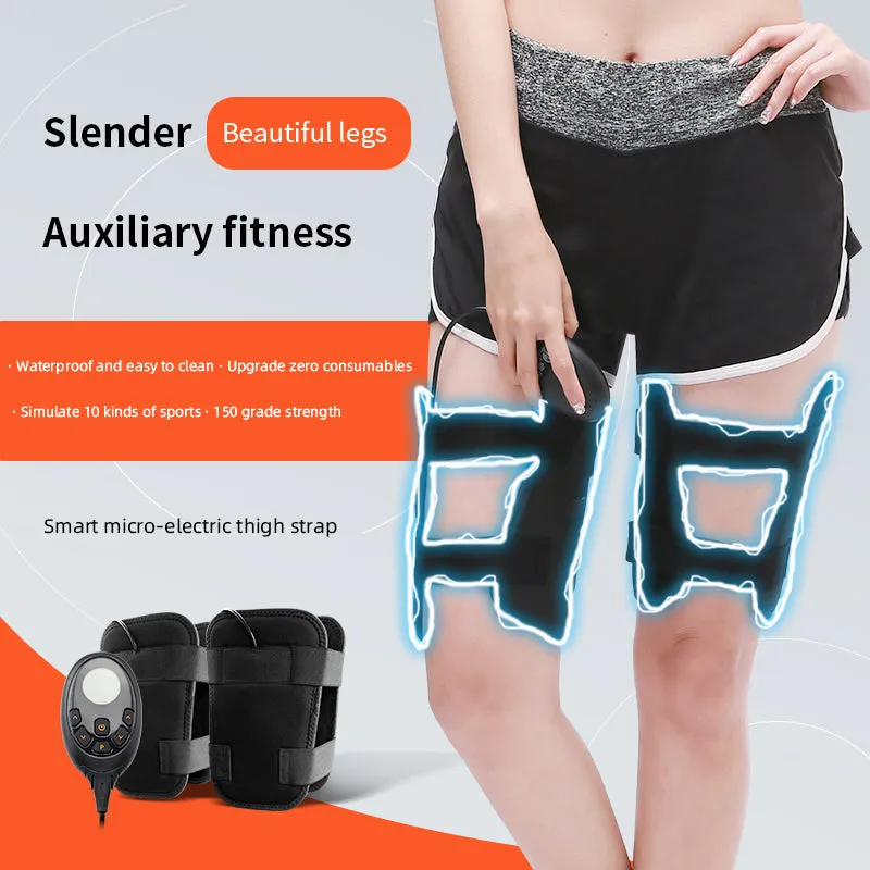 Premium Muscle Trainer Fat Burning Belt - Thigh Stimulator Fitness Massager with Magnetic Therapy, ABS Material, Adjustable Leg Straps, USB Rechargeable, Ideal for Home Workout and Spa Sessions