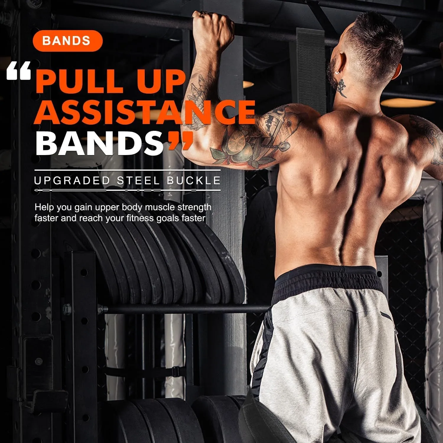 Premium Pull-up Assistance Bands for Fitness Training – Elastic Resistance Bands with Steel Buckle for Home Workout, Adjustable Pull-up Support for Upper Body Strength