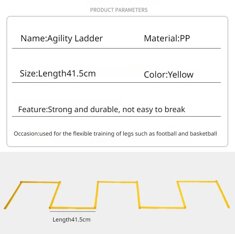 Premium Sports Agility Ladder for Football & Soccer – Adjustable Speed Training Ladder for Jumping, Fitness, and Body Coordination – Yellow, Multiple Piece Options