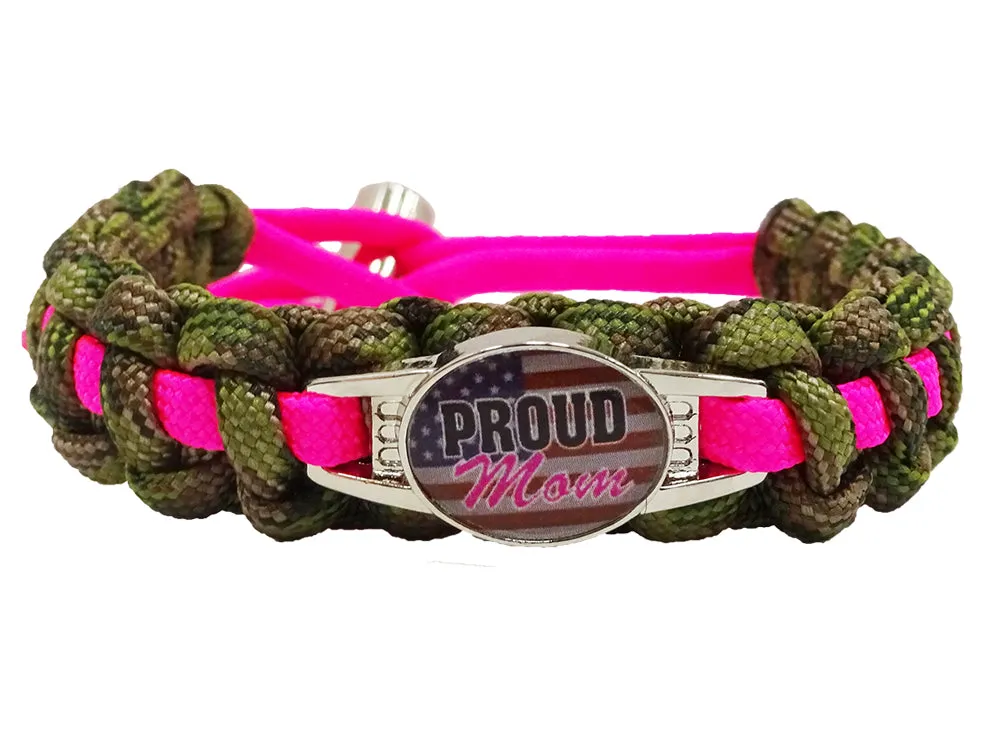 Proud Military Mom Paracord Bracelet