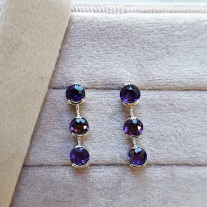 "Trisha" 14k White Gold AZ Amethyst Earrings