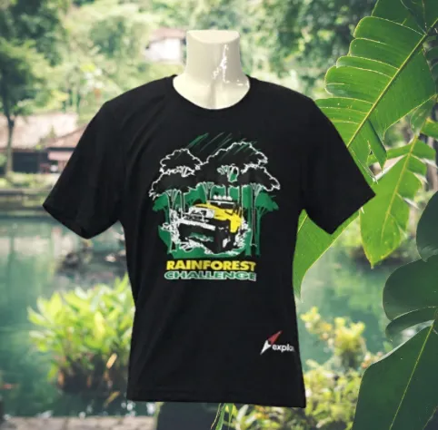 RAINFOREST CHALLENGE DRY FIT T-SHIRT - RFC - Small BLACK ROUND NECK MICROFIBER T-SHIRT