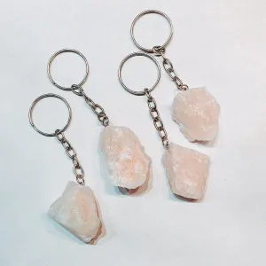 Raw Rose Quartz Key Ring - Assorted
