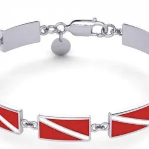 Real Silver Dive Flag Bracelet
