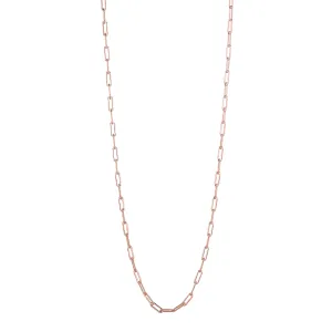 Rectangle Chain Long Necklace - 14K Rose Gold Filled
