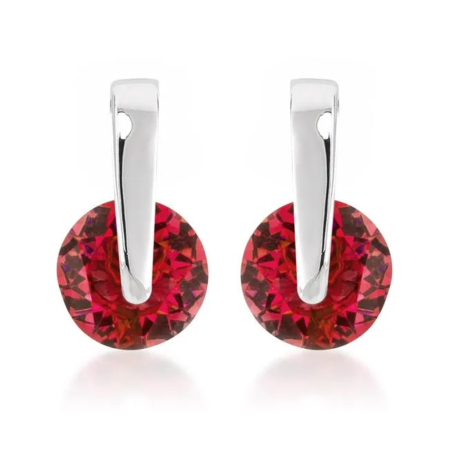 Red CZ Elegance Earrings