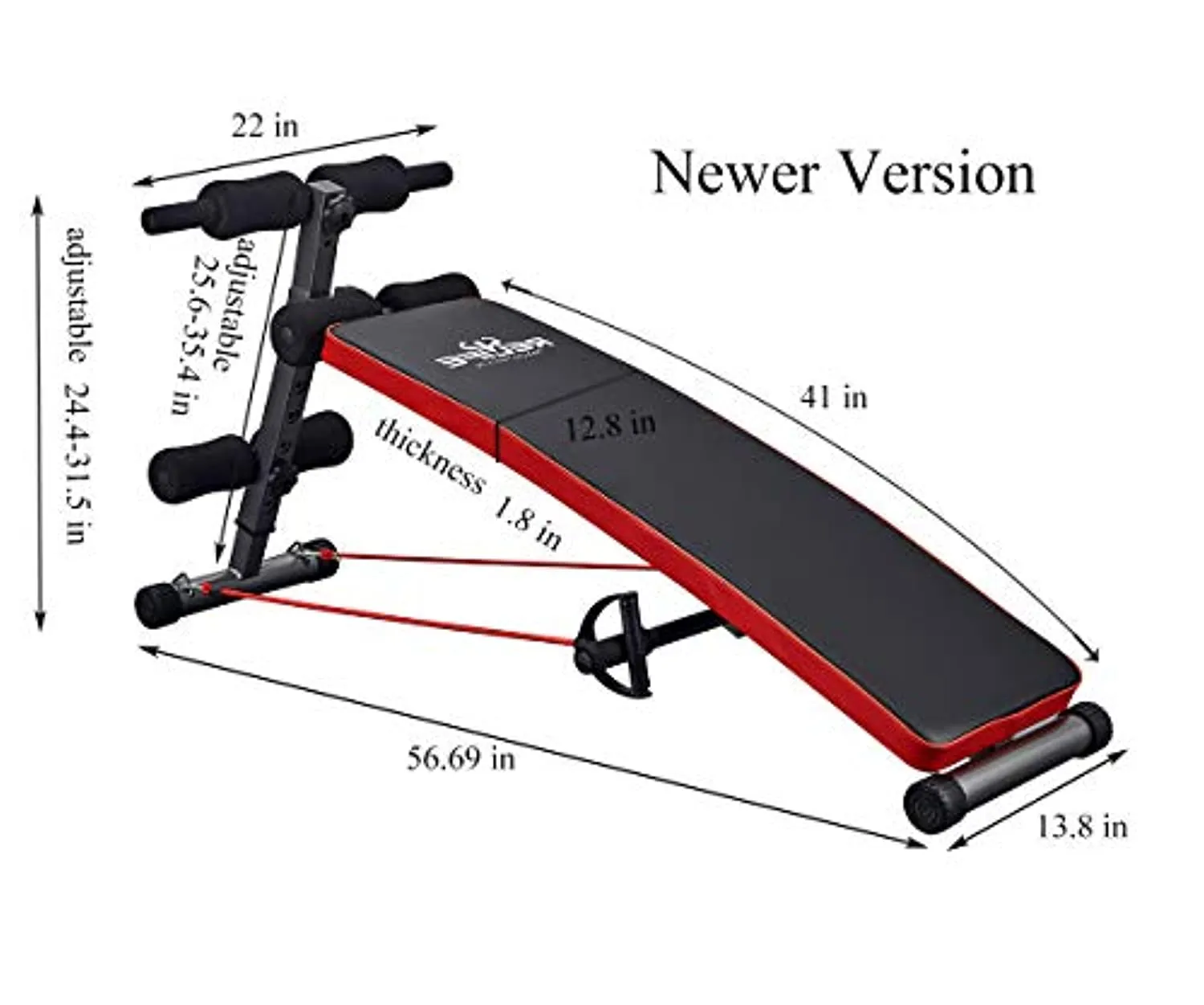 RELIFE REBUILD YOUR LIFE Sit Up Bench Adjustable Workout Foldable Bench Fitness Equipment for Home Gym Ab Exercises New Version