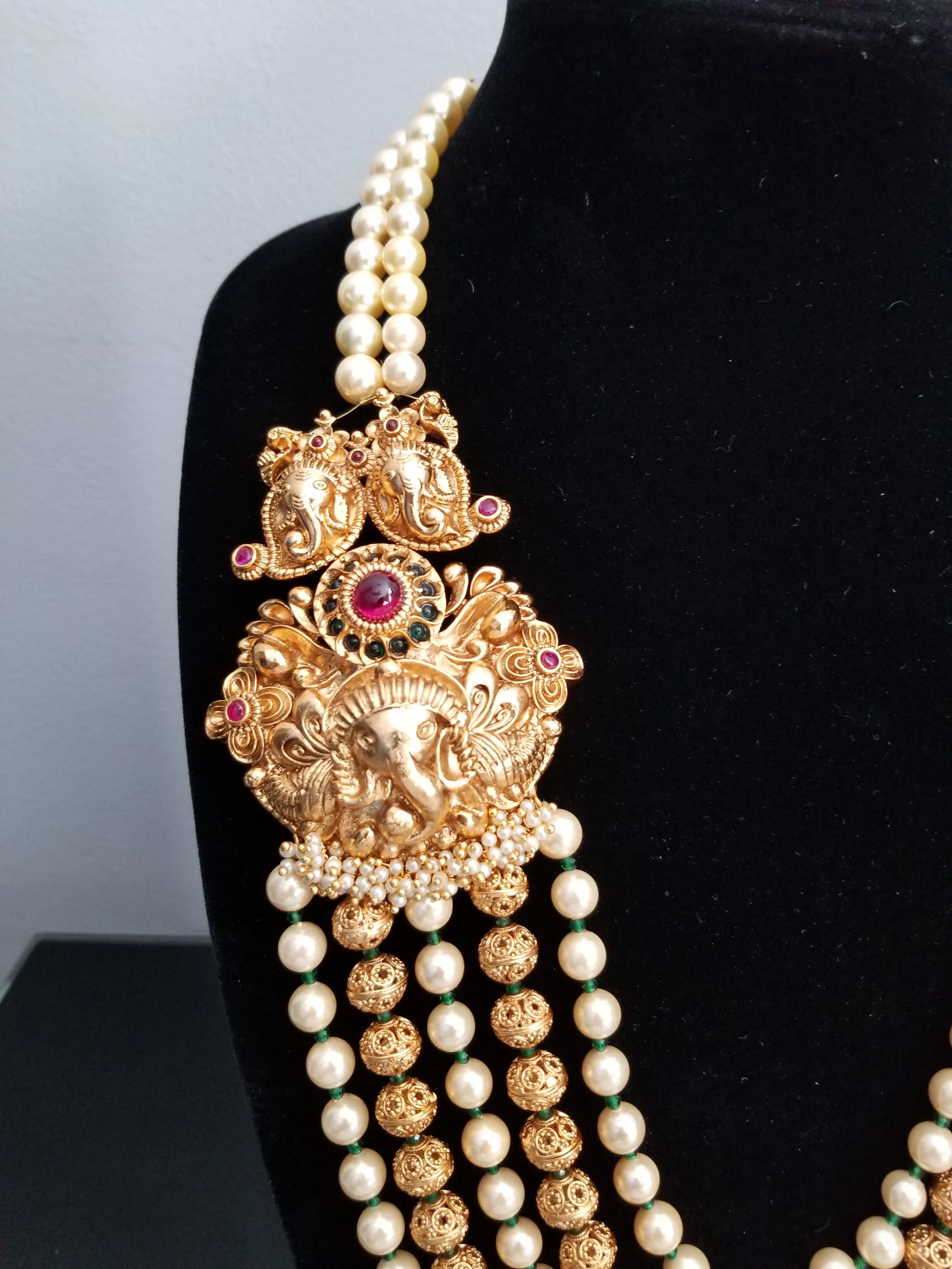 Reserved For Prasanna Bhuvan Hard Gold Plated Temple Design Heavy Maala