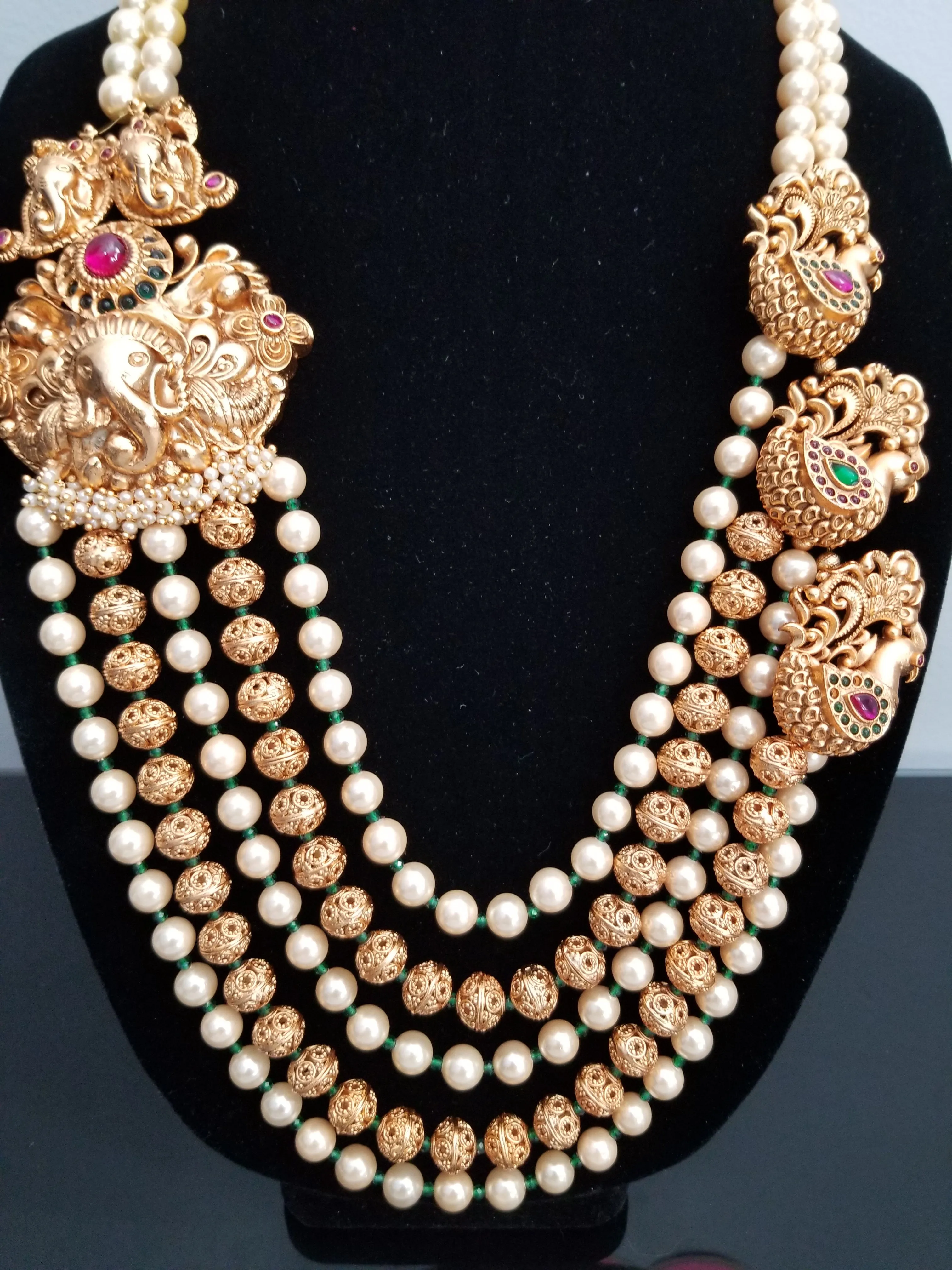 Reserved For Prasanna Bhuvan Hard Gold Plated Temple Design Heavy Maala