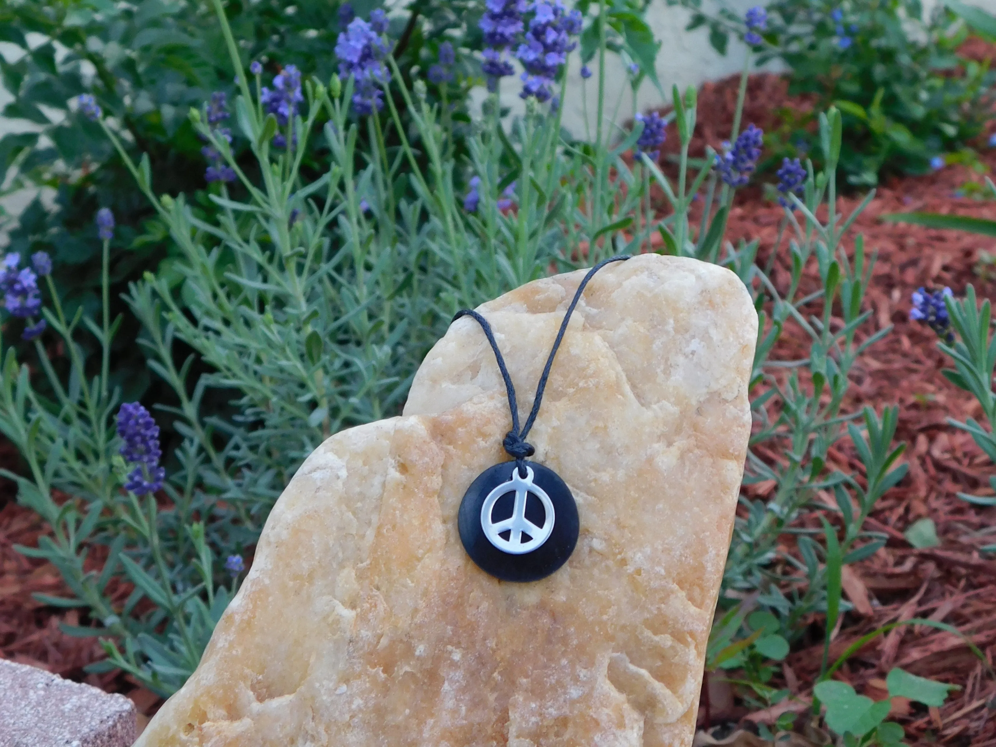RETIRED - Peace Sign Shungite Necklace & Pendant