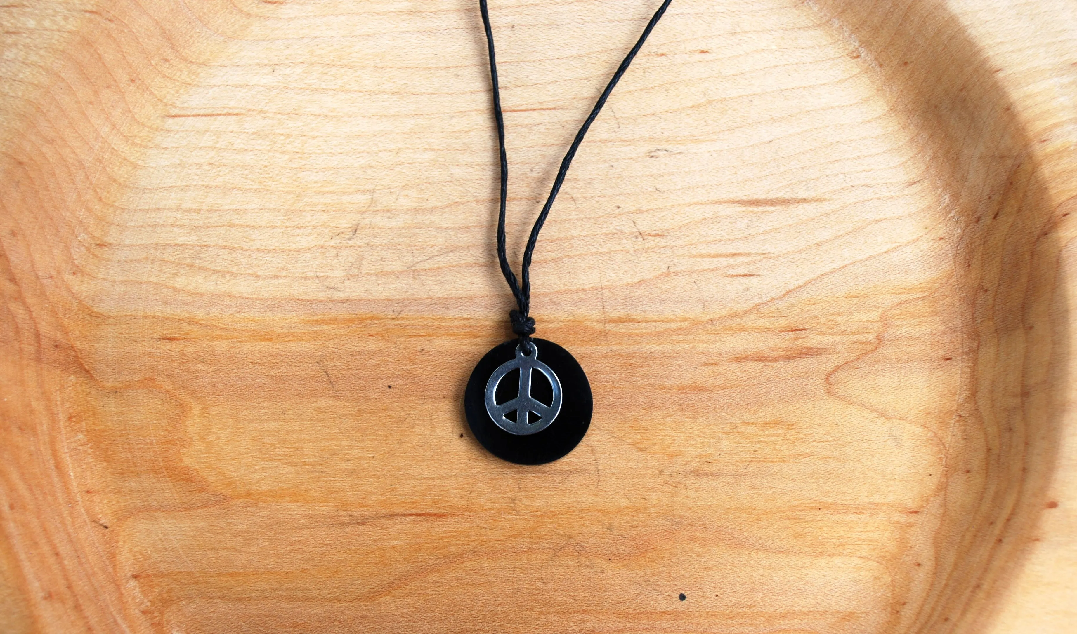 RETIRED - Peace Sign Shungite Necklace & Pendant