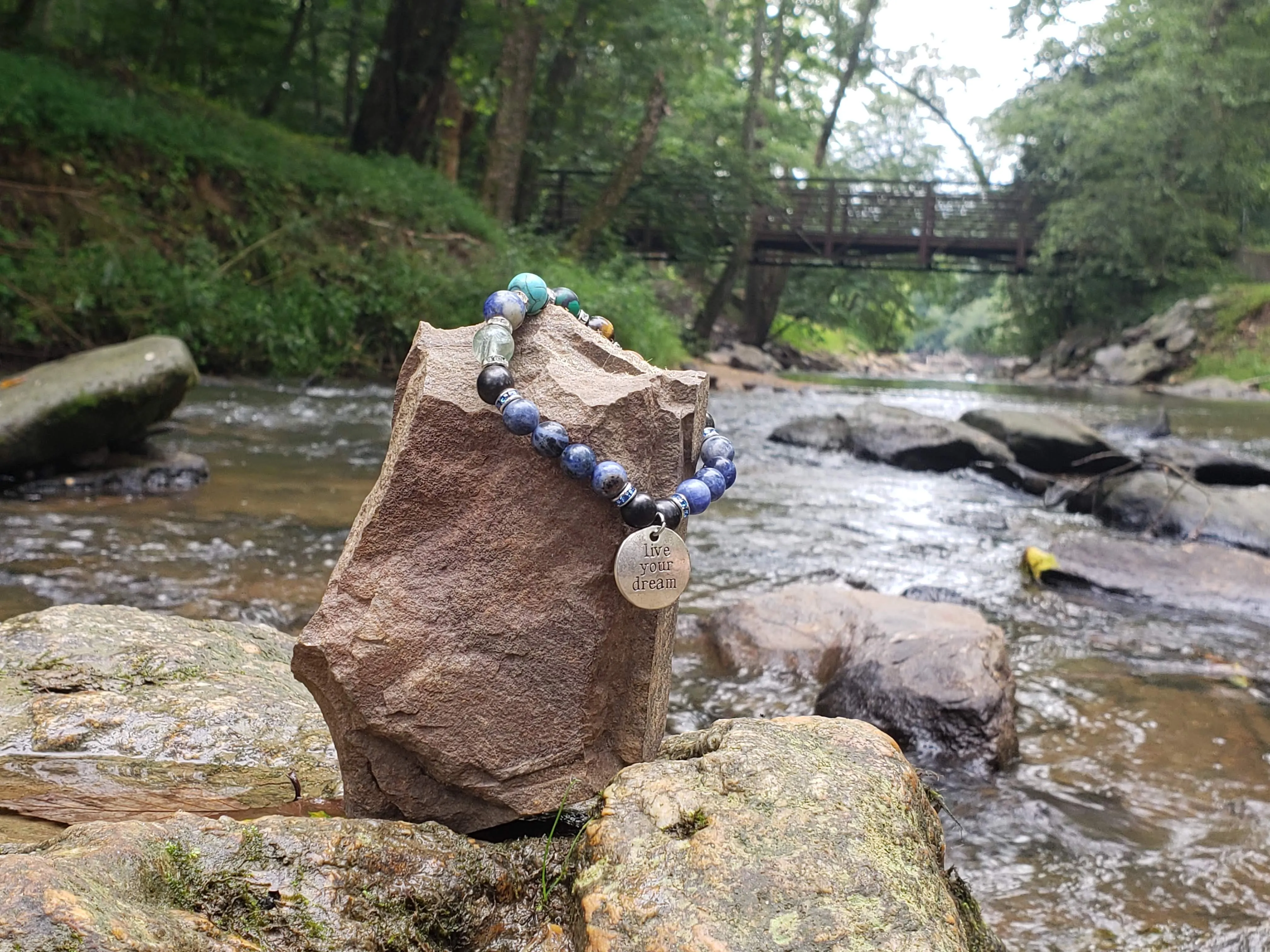 RETIRED - Shungite and Sodalite Chakra Bracelet (Third Eye Chakra)