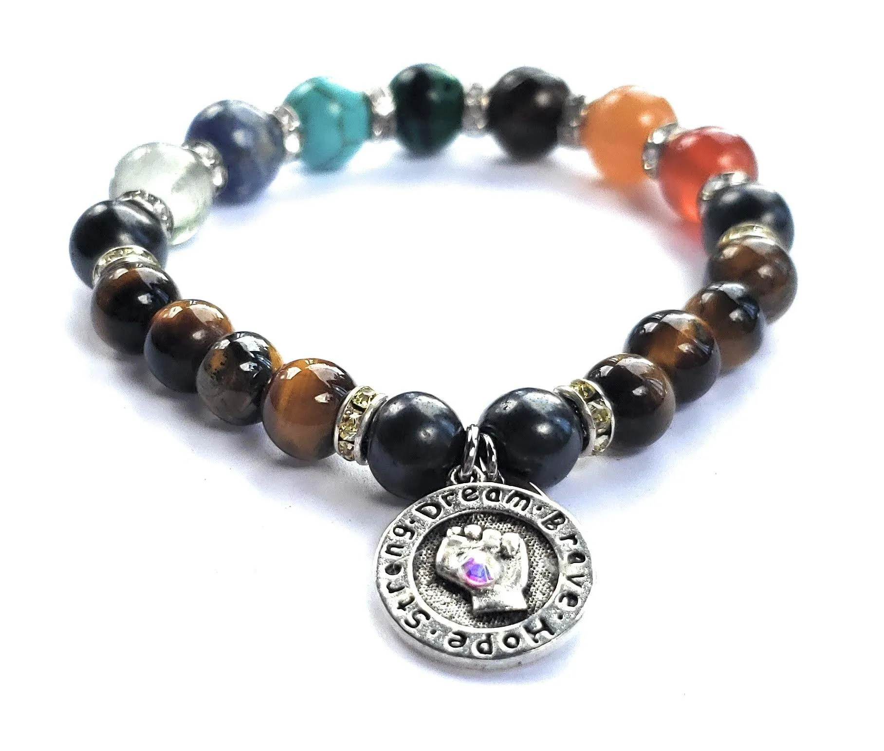RETIRED - Shungite and Tigers Eye Chakra Bracelet (Solar Plexus Chakra)