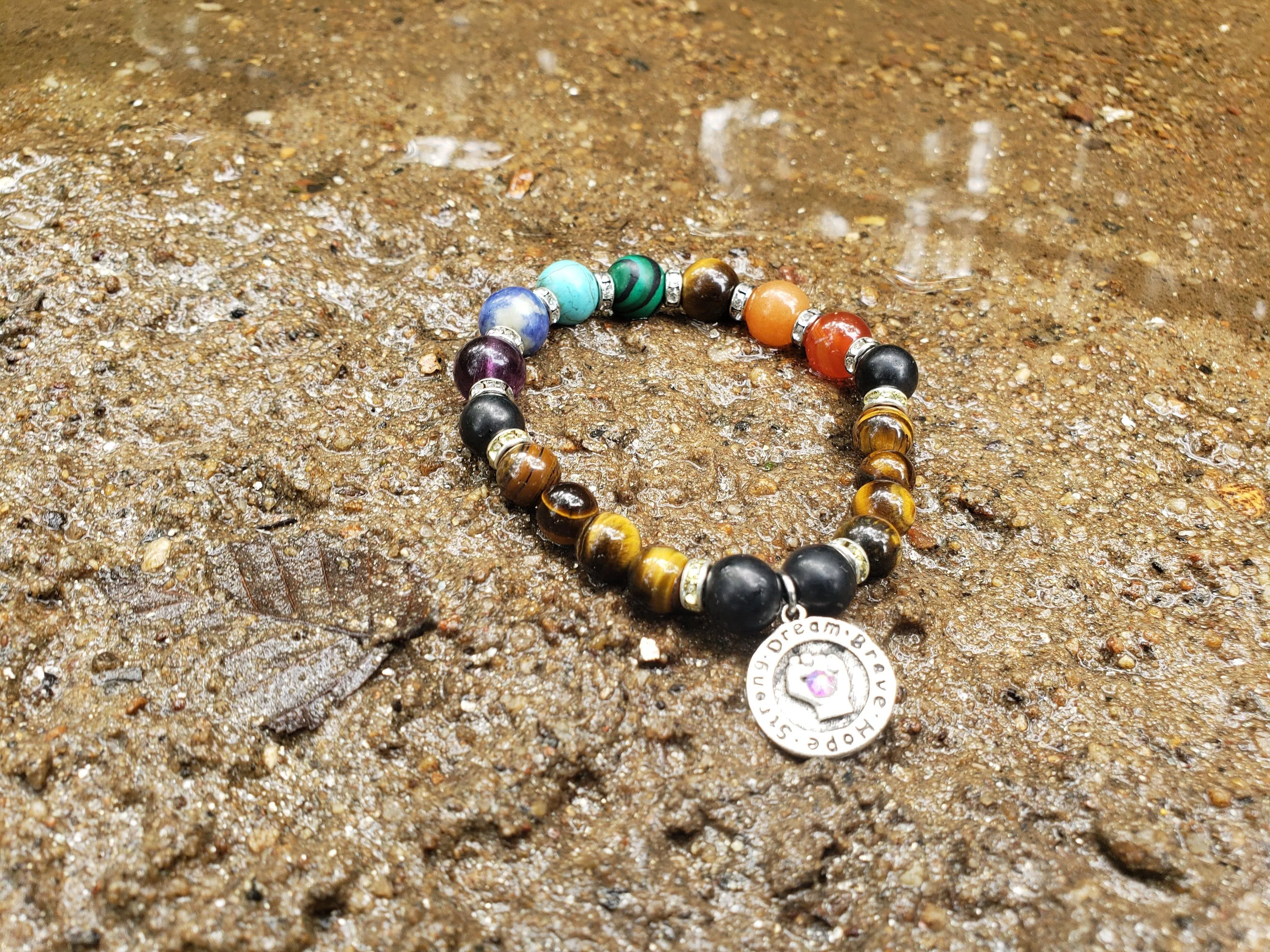 RETIRED - Shungite and Tigers Eye Chakra Bracelet (Solar Plexus Chakra)
