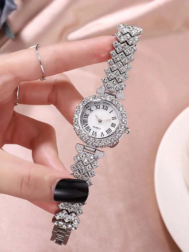 Rhinestone Watches Bracelet Set