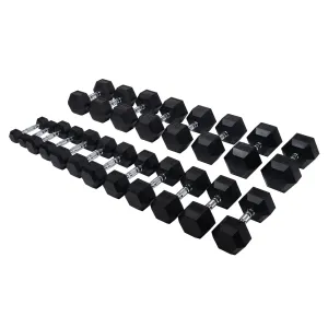 Rubber Hex Dumbbell Set  | 5-50 lb