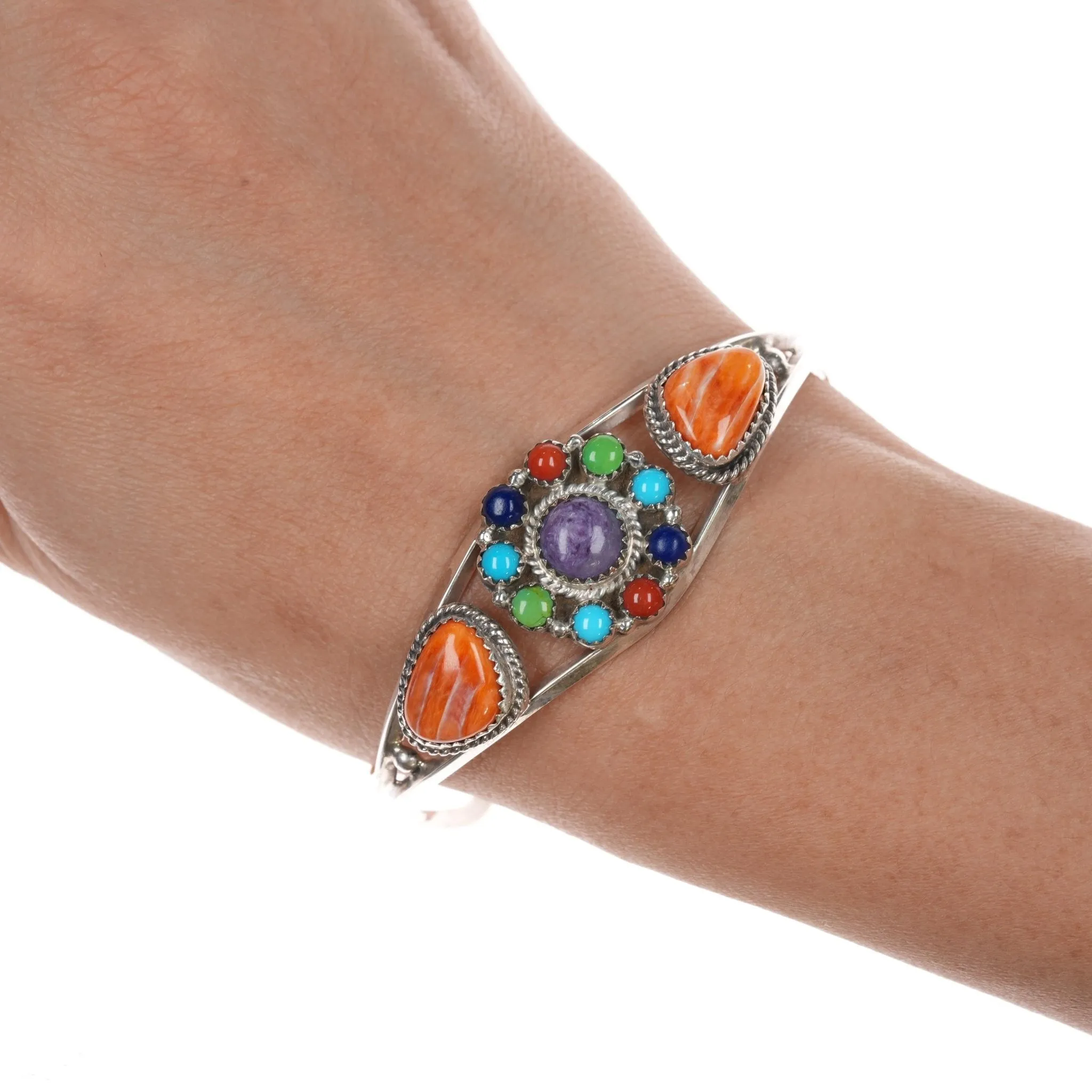 Running Bear Shop Sterling, turquoise, spiny oyster, necklace and cuff bracelet