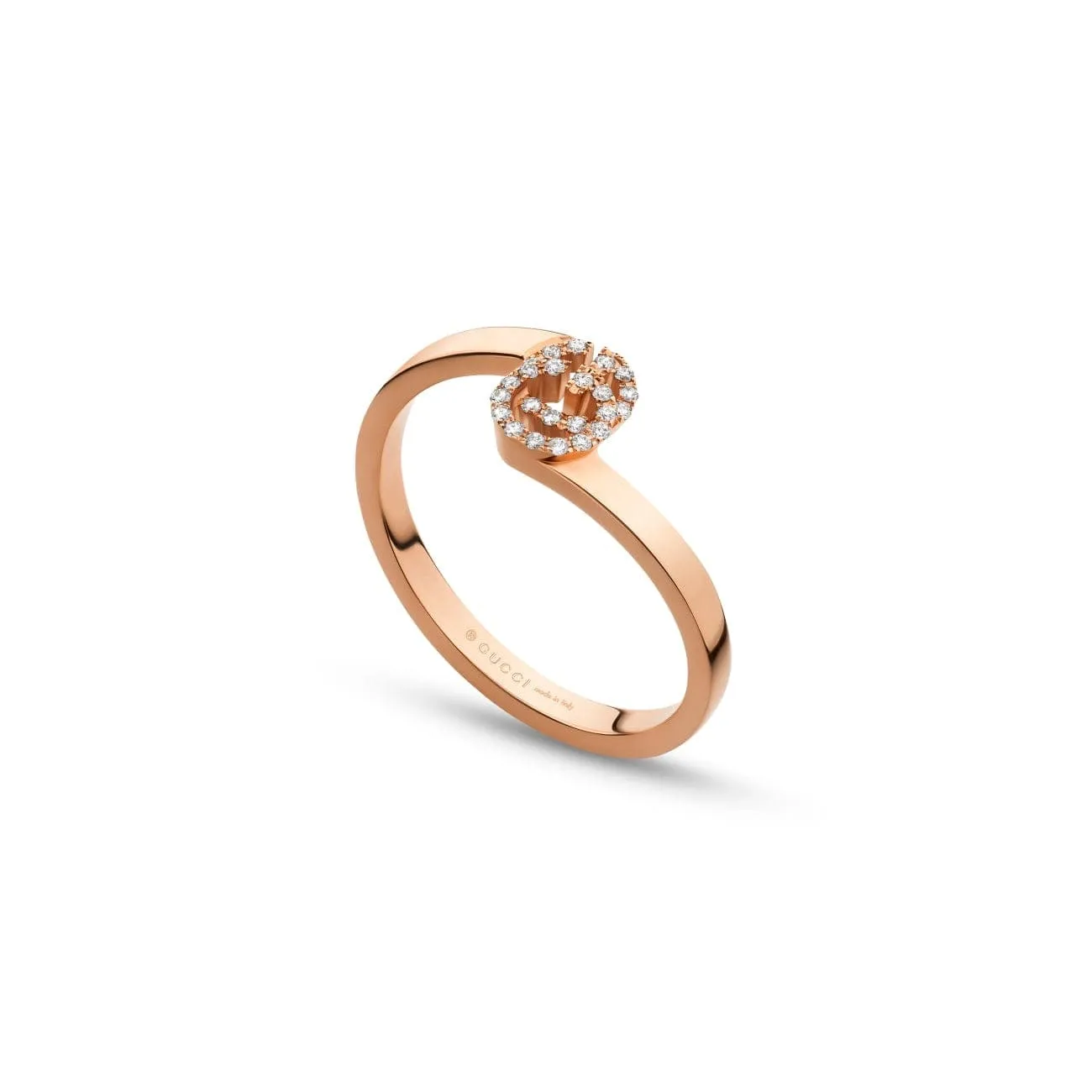RUNNING GG DIAM STACK ROSE GOLD RING