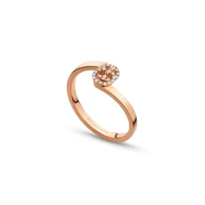 RUNNING GG DIAM STACK ROSE GOLD RING
