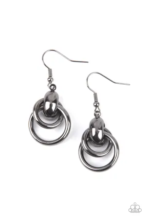Running In Circles - Black (Gunmetal) Earring