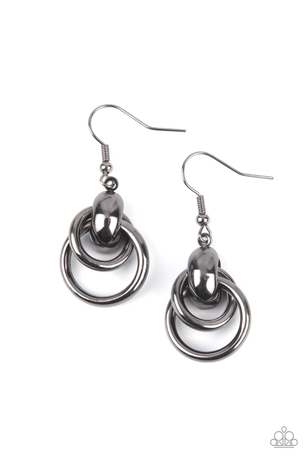 Running In Circles - Black (Gunmetal) Earring