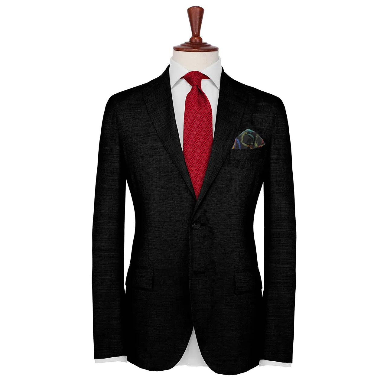 Running Rings Black Pocket Square