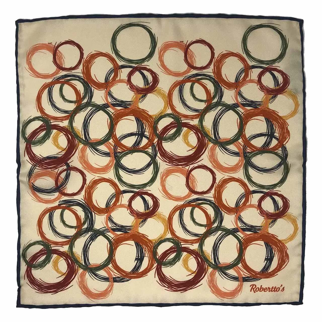 Running Rings Cream Pocket Square