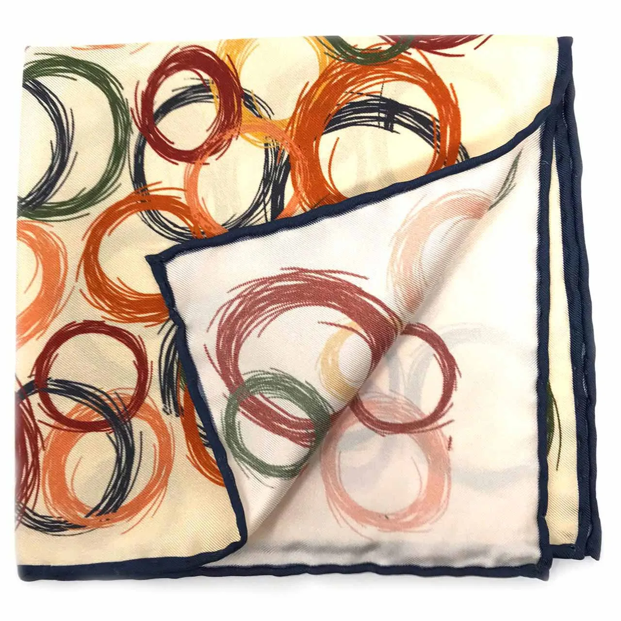 Running Rings Cream Pocket Square