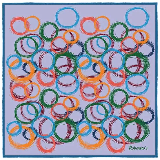 Running Rings Lavender Pocket Square