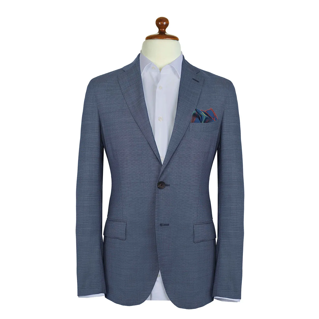 Running Rings Petroleum Blue Pocket Square