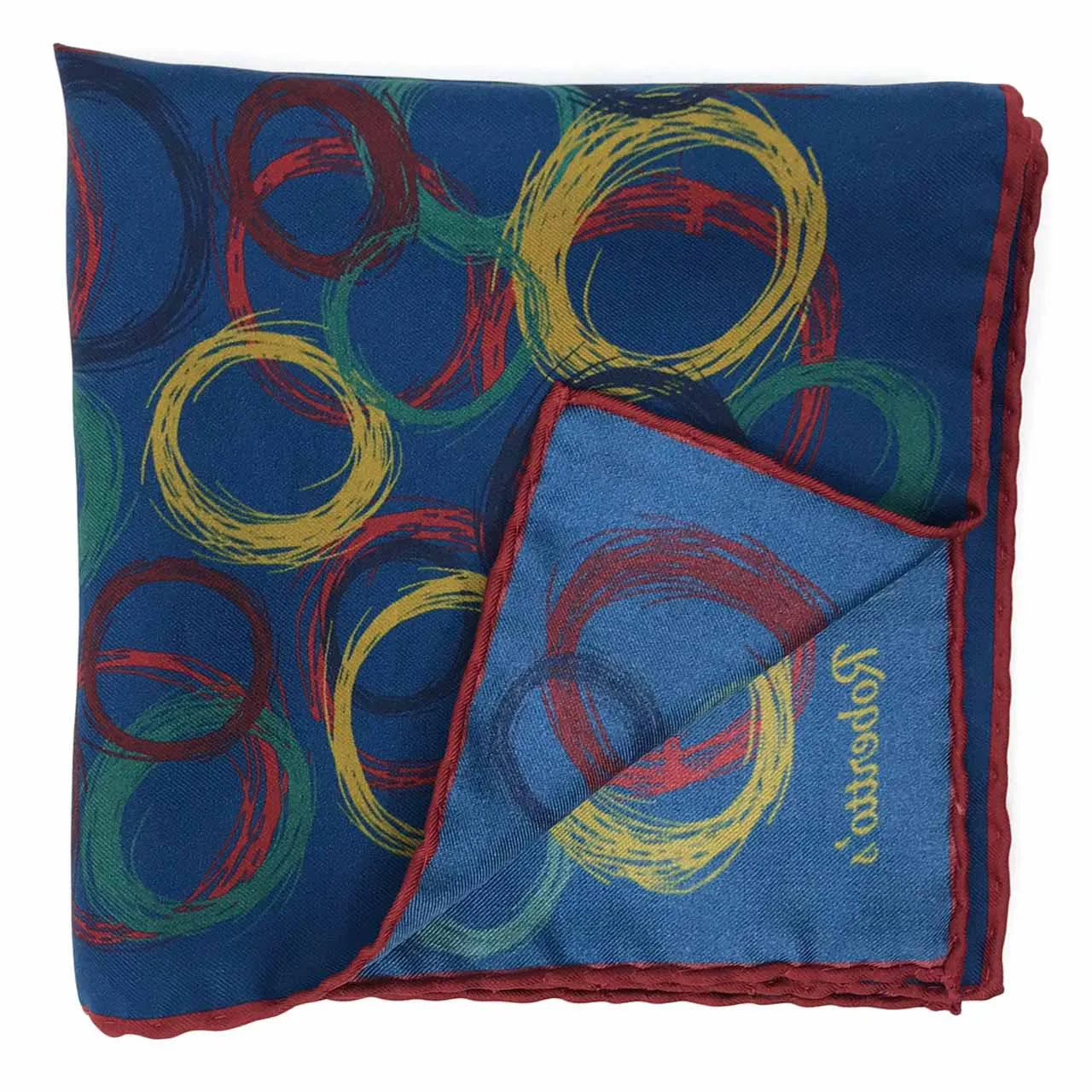 Running Rings Petroleum Blue Pocket Square